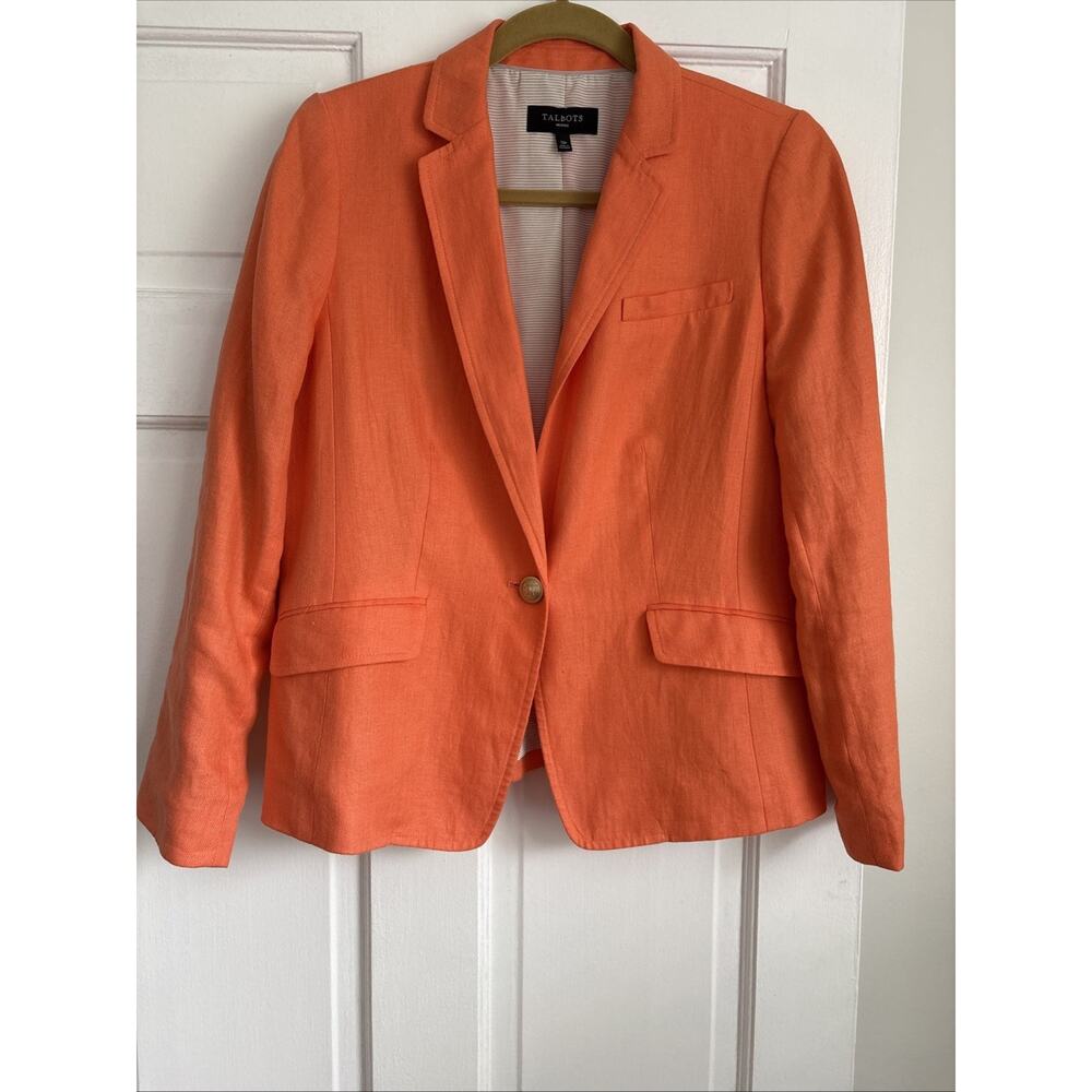 Talbots 100% Linen Women's BlazerProfessional Old Money Classic Coastal | 12P
